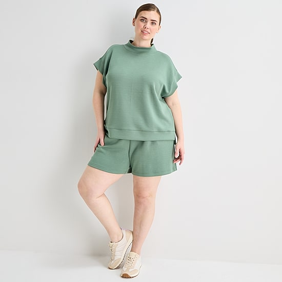 Stylus Womens Plus Crew Neck Short Sleeve T-Shirt