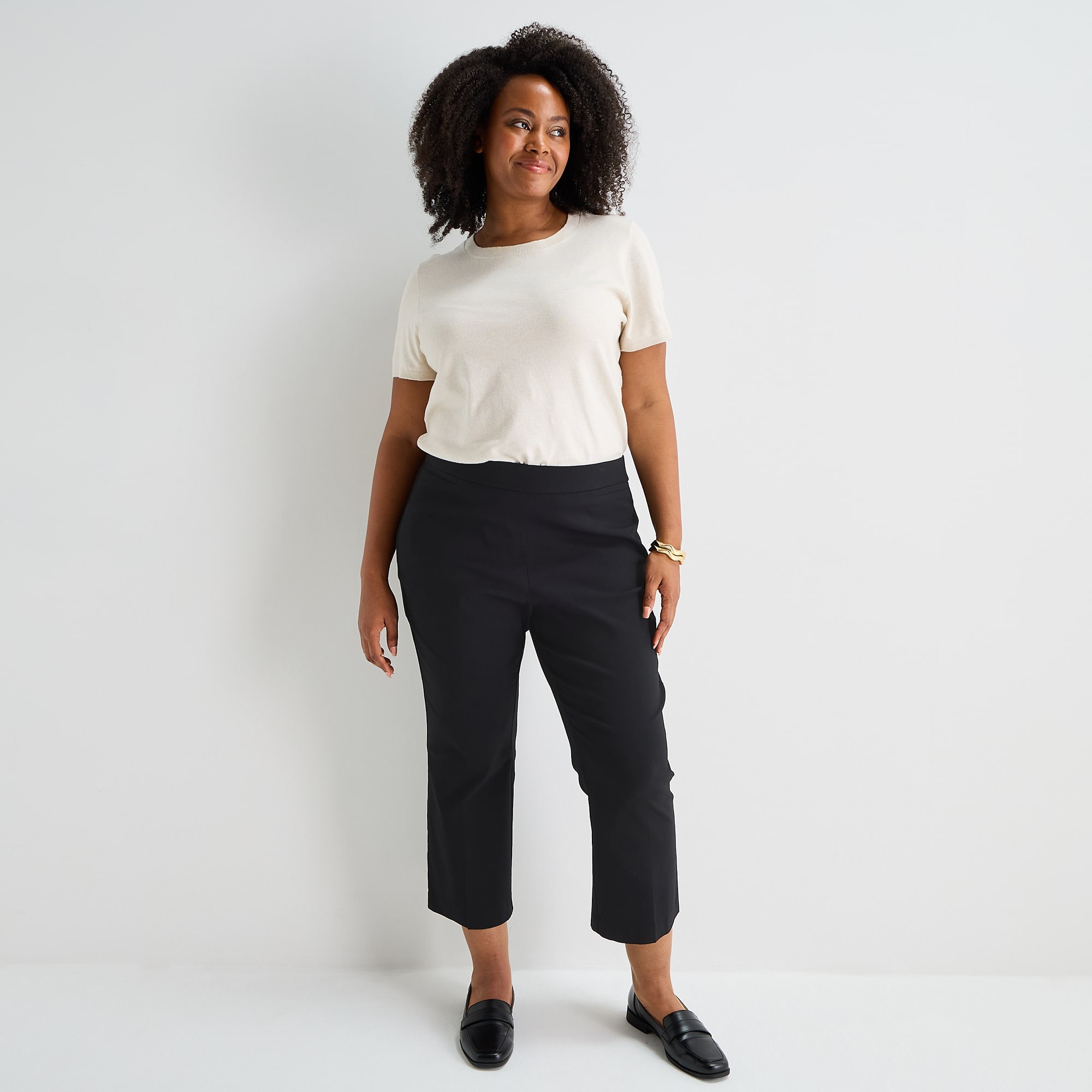 Liz Claiborne Lisa Womens Plus Flare Cropped Pant