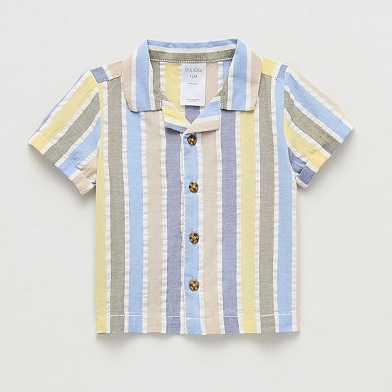 Okie Dokie Baby Boys Short Sleeve Regular Fit Button-Down Shirt