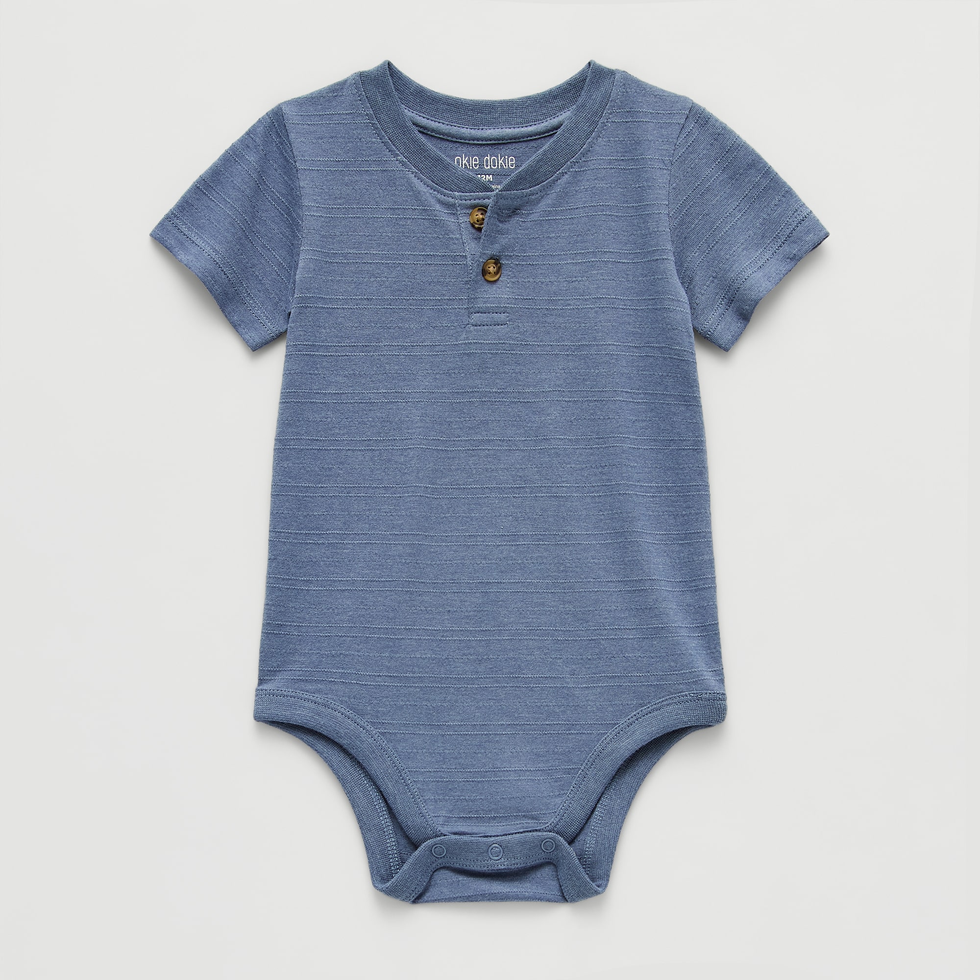 Okie Dokie Baby Boys Henley Neck Short Sleeve Bodysuit