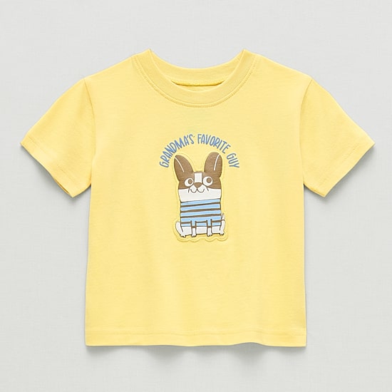 Okie Dokie Baby Boys Round Neck Short Sleeve Regular Fit Graphic T-Shirt