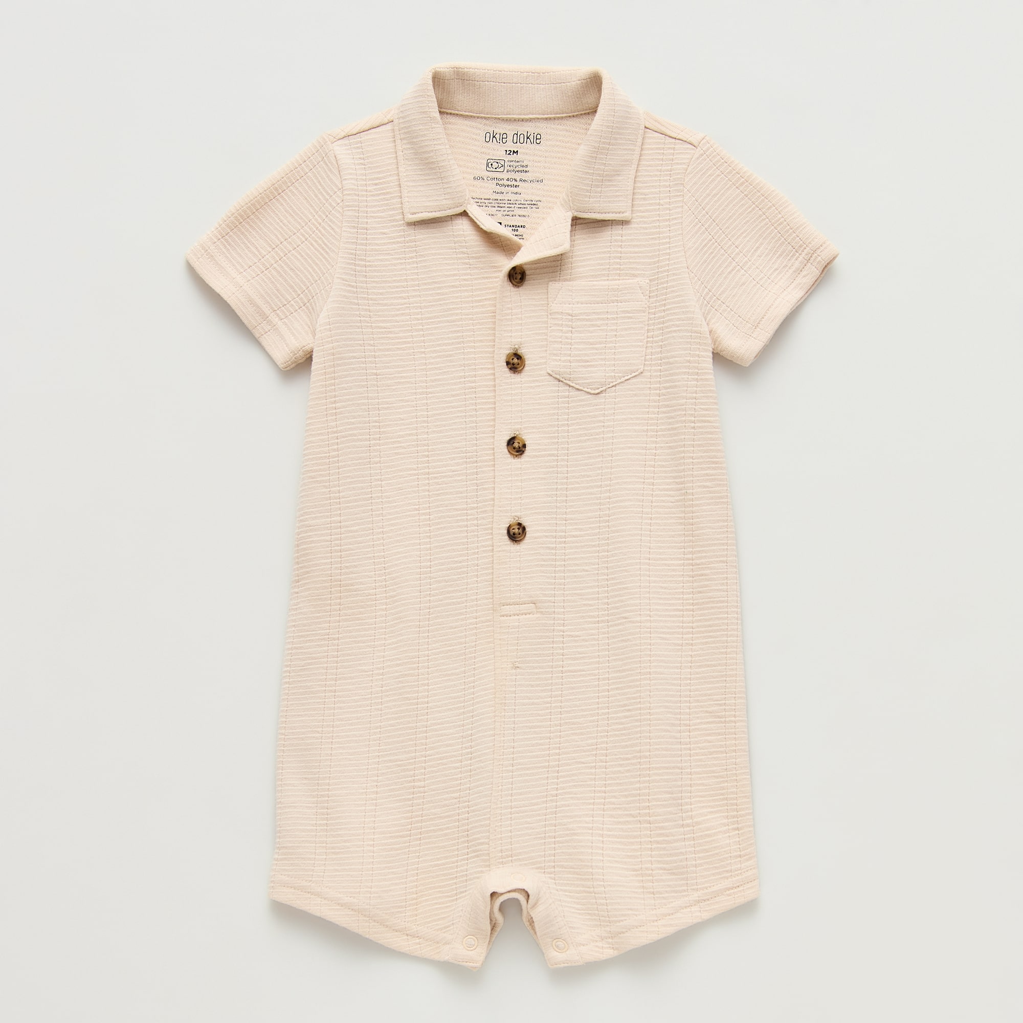 Okie Dokie Baby Boys Short Sleeve Romper