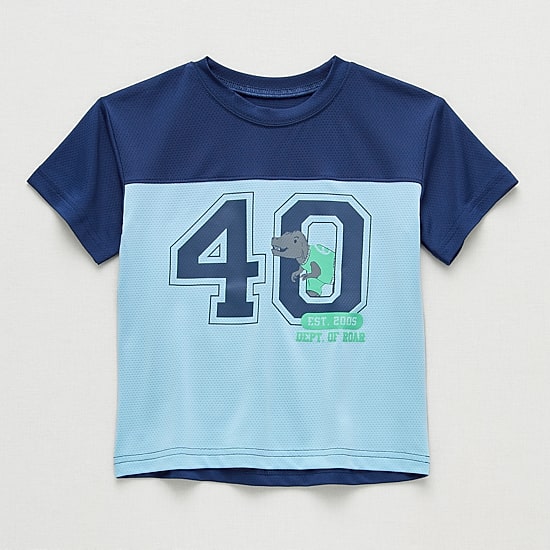 Okie Dokie Active Toddler & Little Boys Crew Neck Short Sleeve Regular Fit Graphic T-Shirt