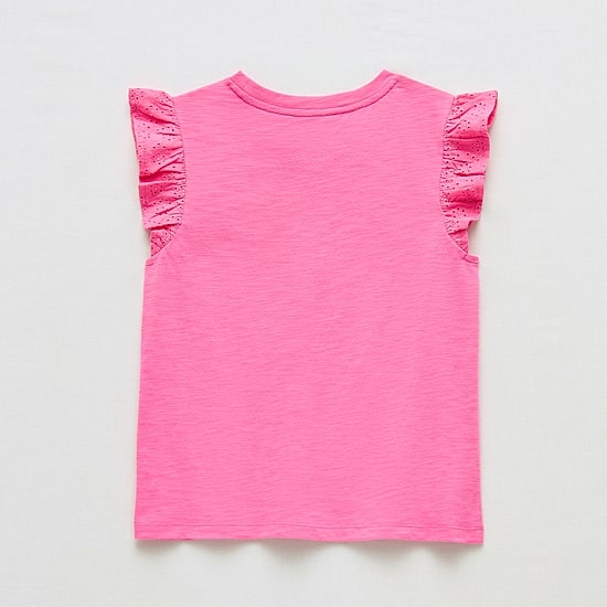 Thereabouts Little & Big Kid Girls Crew Neck Short Sleeve Embroidered T-Shirt