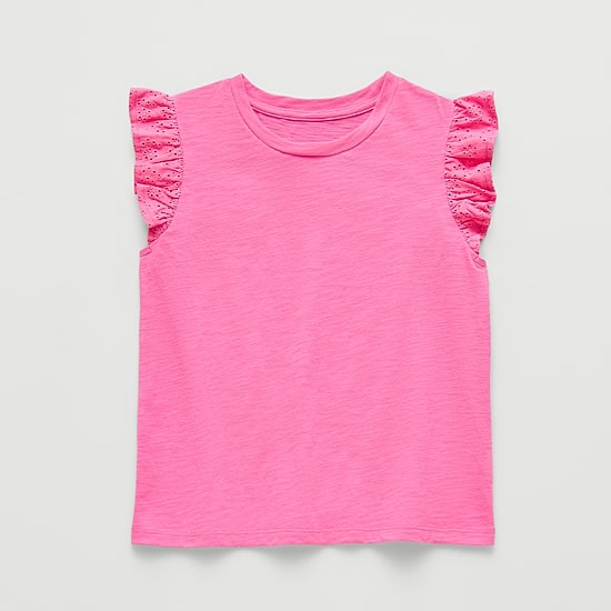 Thereabouts Little & Big Kid Girls Crew Neck Short Sleeve Embroidered T-Shirt