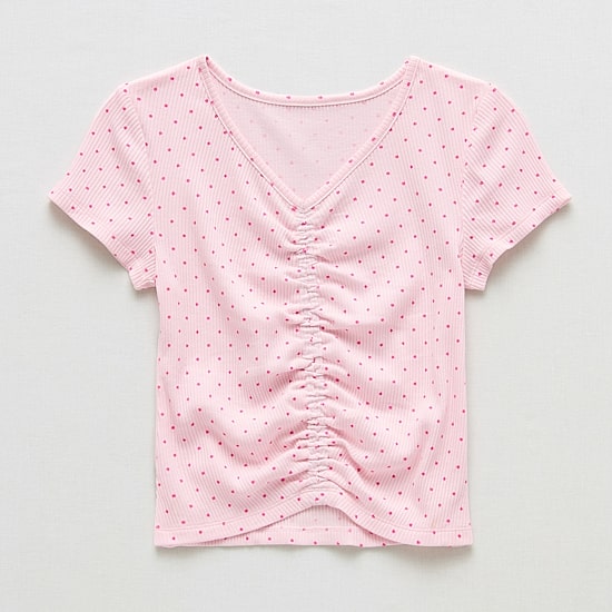 Thereabouts Little & Big Kid Girls V Neck Short Sleeve T-Shirt