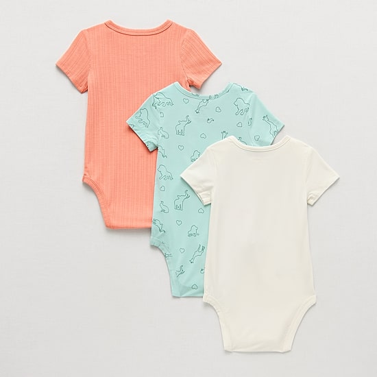 Proudly™ Baby Unisex Envelope Neck Short Sleeve Rib 3-pc. Bodysuit