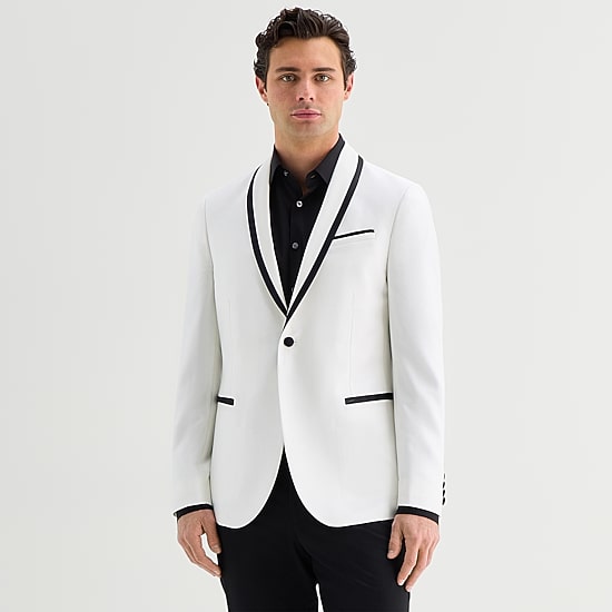 J. Ferrar Evening Edition Shine Mens Slim Fit Tuxedo Jacket