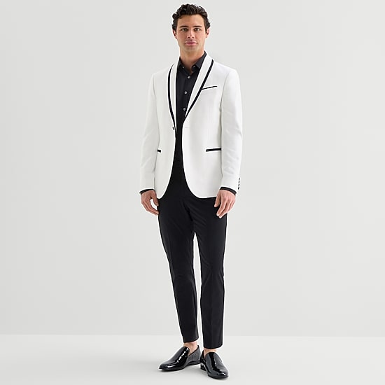 J. Ferrar Evening Edition Shine Mens Slim Fit Tuxedo Jacket