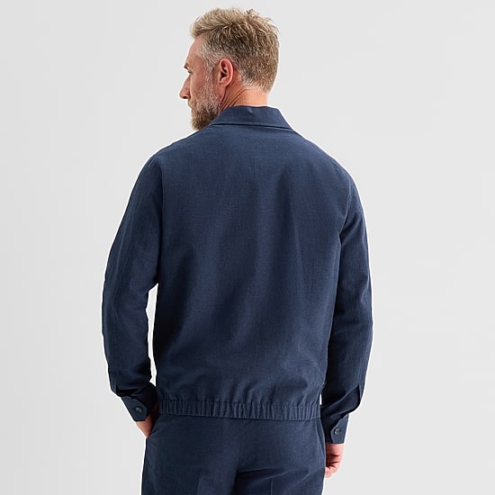 Stafford Linen Blend Mens Bomber Jacket