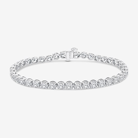 (H,Si2) Womens 10 1/2 Ct. T.W. Lab Grown White Diamond 10K Gold 8 Inch Tennis Bracelet