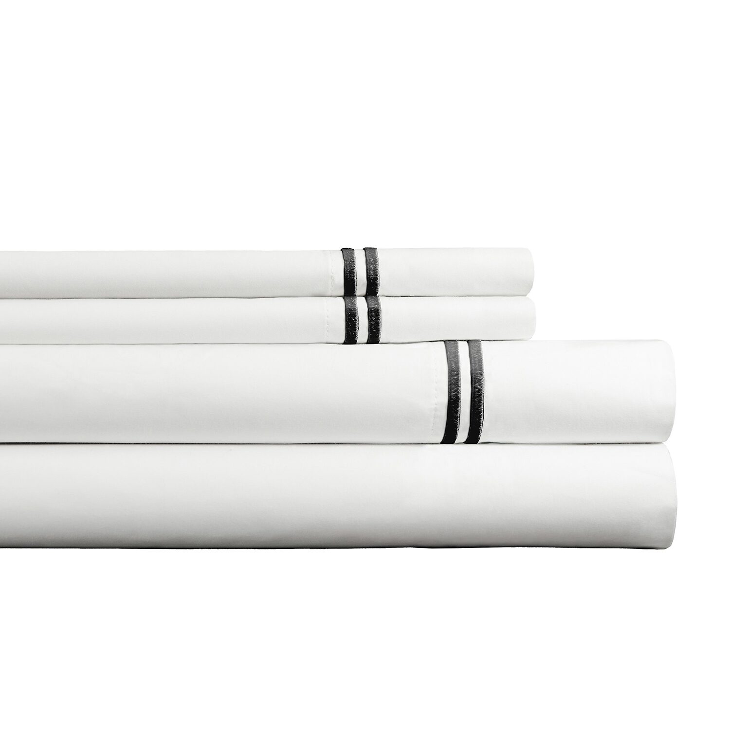 Pointehaven Double Stitch Cotton Percale Oversized Zipper Closure 3-pc. Duvet Cover Set