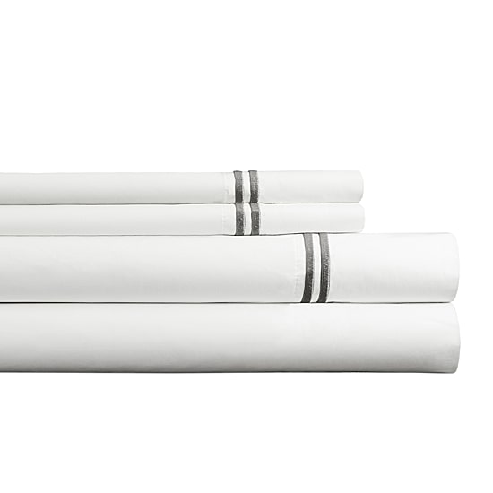 Pointehaven Double Stitch Cotton Percale Oversized Zipper Closure 3-pc. Duvet Cover Set