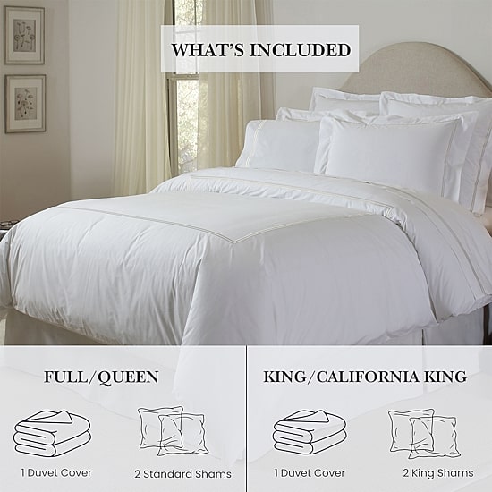 Pointehaven Double Stitch Cotton Percale Oversized Zipper Closure 3-pc. Duvet Cover Set