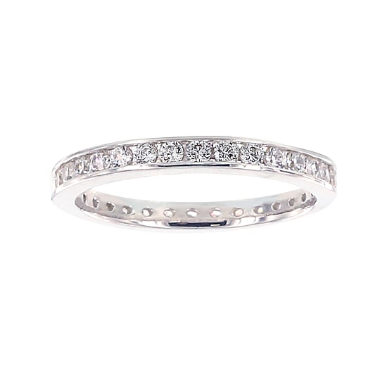Diamonart® Cubic Zirconia Sterling Silver Eternity Band Ring