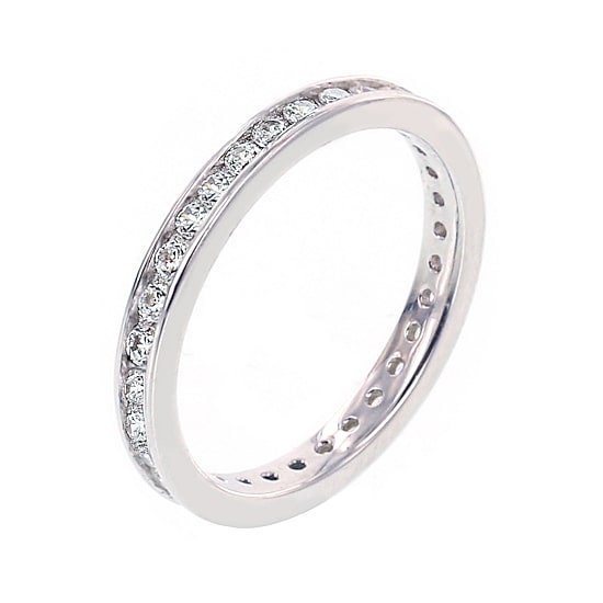 Diamonart® Cubic Zirconia Sterling Silver Eternity Band Ring