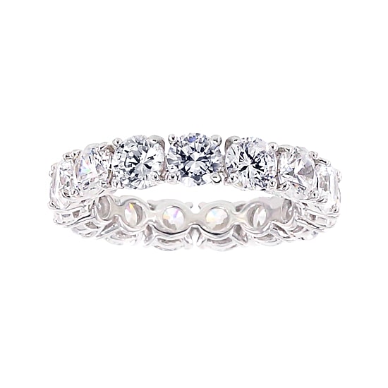 Diamonart® Cubic Zirconia Sterling Silver Eternity Band Ring