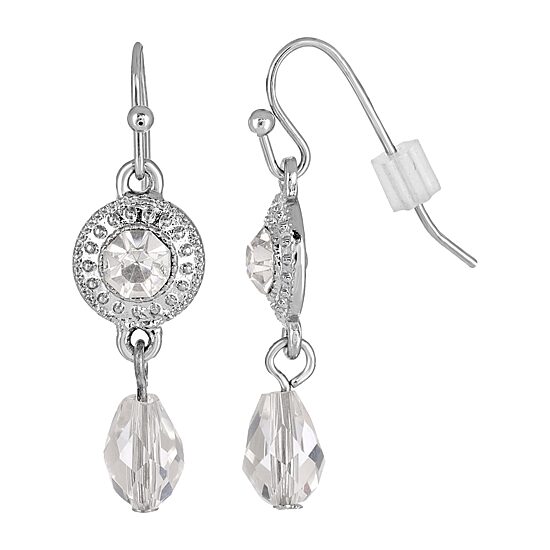 1928 Silver Tone Womens Drop Earrings