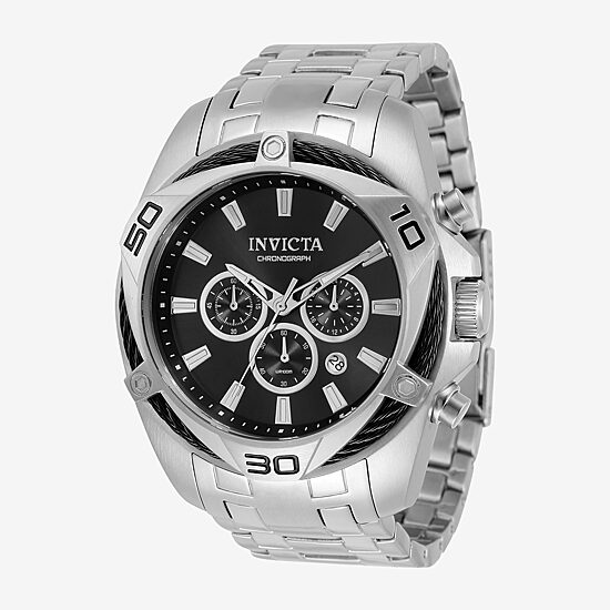 Invicta Bolt Mens Chronograph Silver Tone Stainless Steel Bracelet Watch 32372