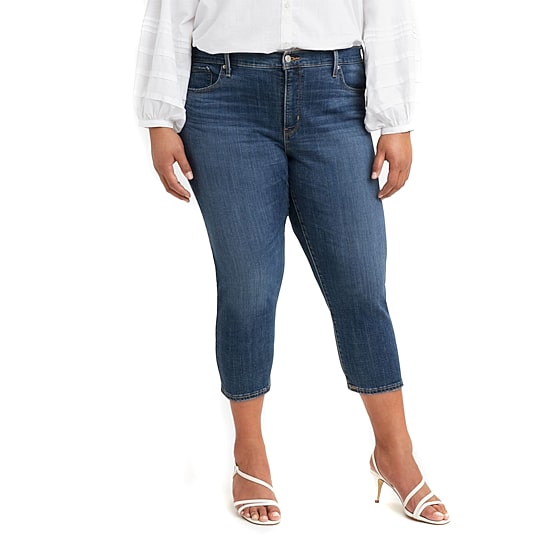 Levi's® Shaping Womens Plus Stretch Fabric Slim Mid Rise Capri Pant