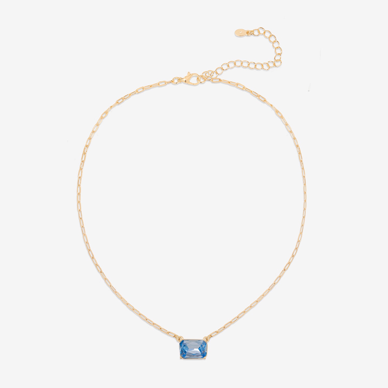 Bijoux Bar Delicates Gold Tone Womens Blue Glass 16 Inch Pendant Necklace