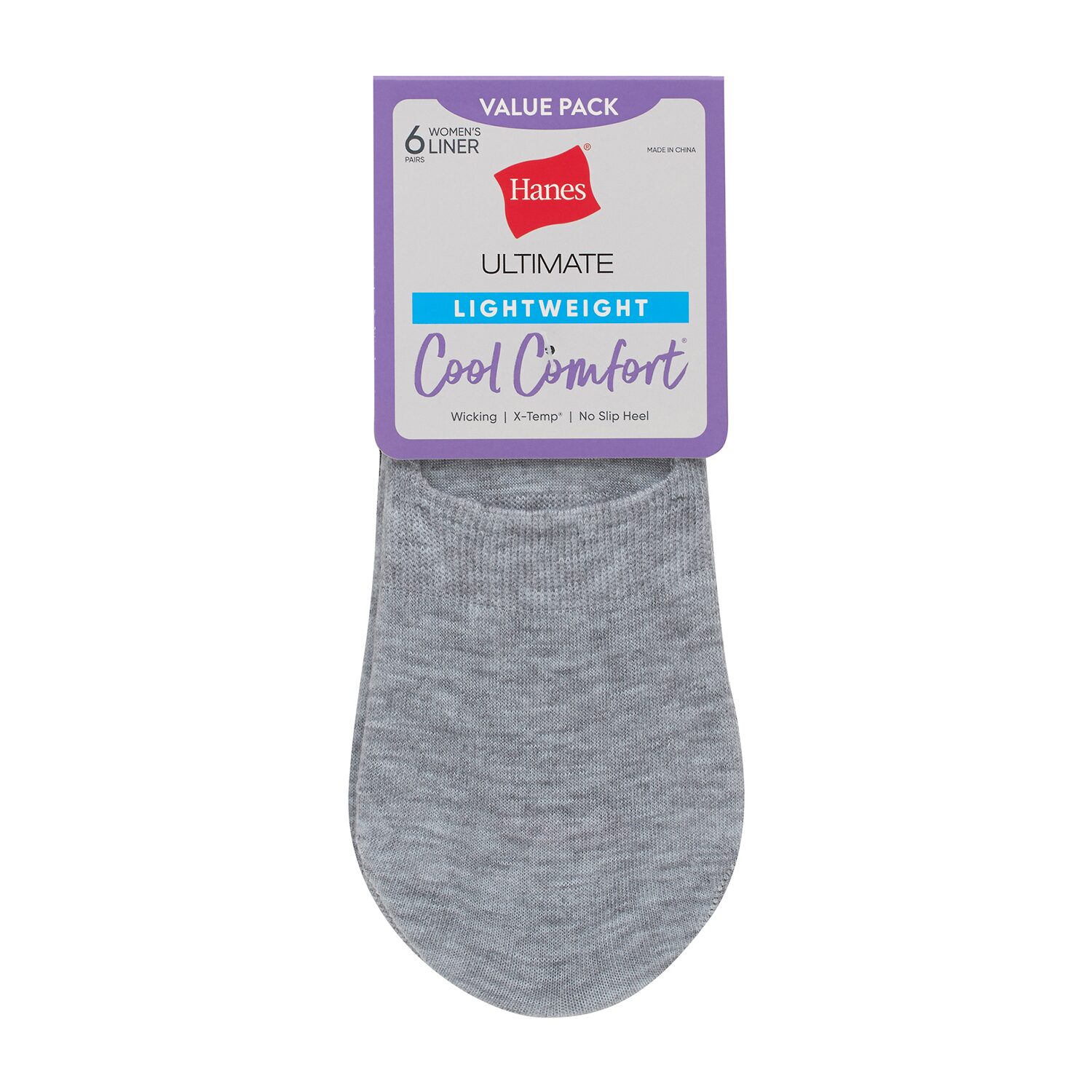 Hanes Cool Comfort Lightweight Womens Multi-Pack 6 Pair Liner Socks
