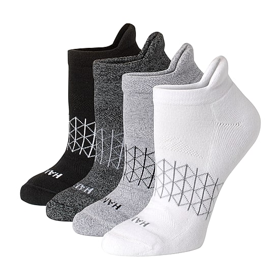 Hanes Absolute Active Heel Tab Womens 4 Pair No Show Socks