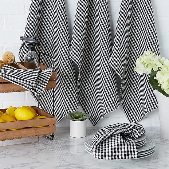 Design Imports Check 6-pc. Towels + Dish Cloths Set
