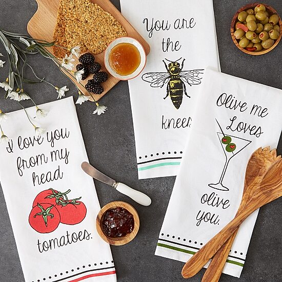 Design Imports Love You 3-pc. Dish Towel Set