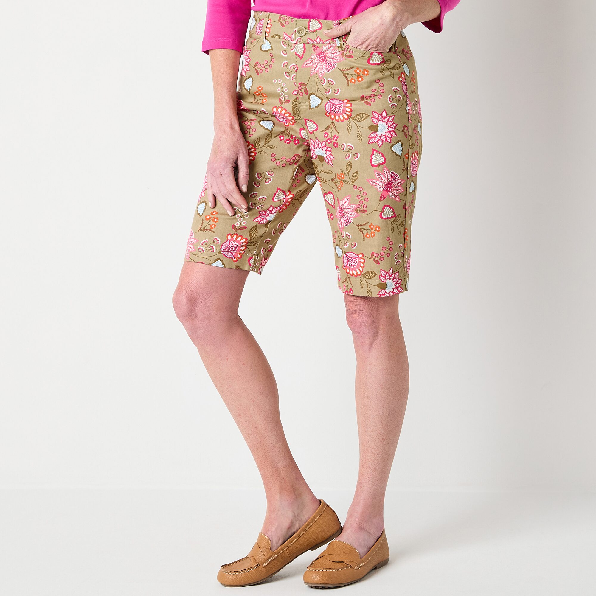 St. John's Bay Womens 11" Mid Rise Bermuda Short