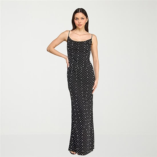 Trixxi Womens Juniors Square Neck Sleeveless Embellished Bodycon Dress