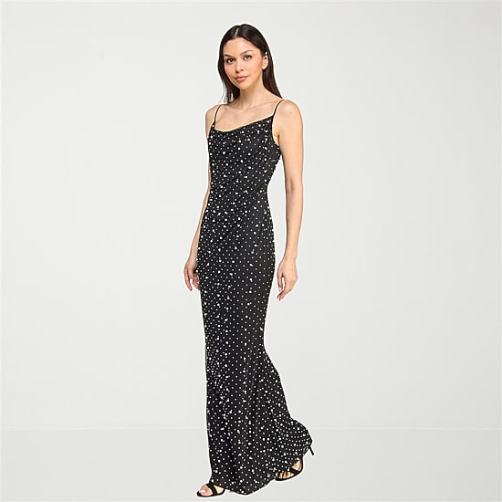 Trixxi Womens Juniors Square Neck Sleeveless Embellished Bodycon Dress