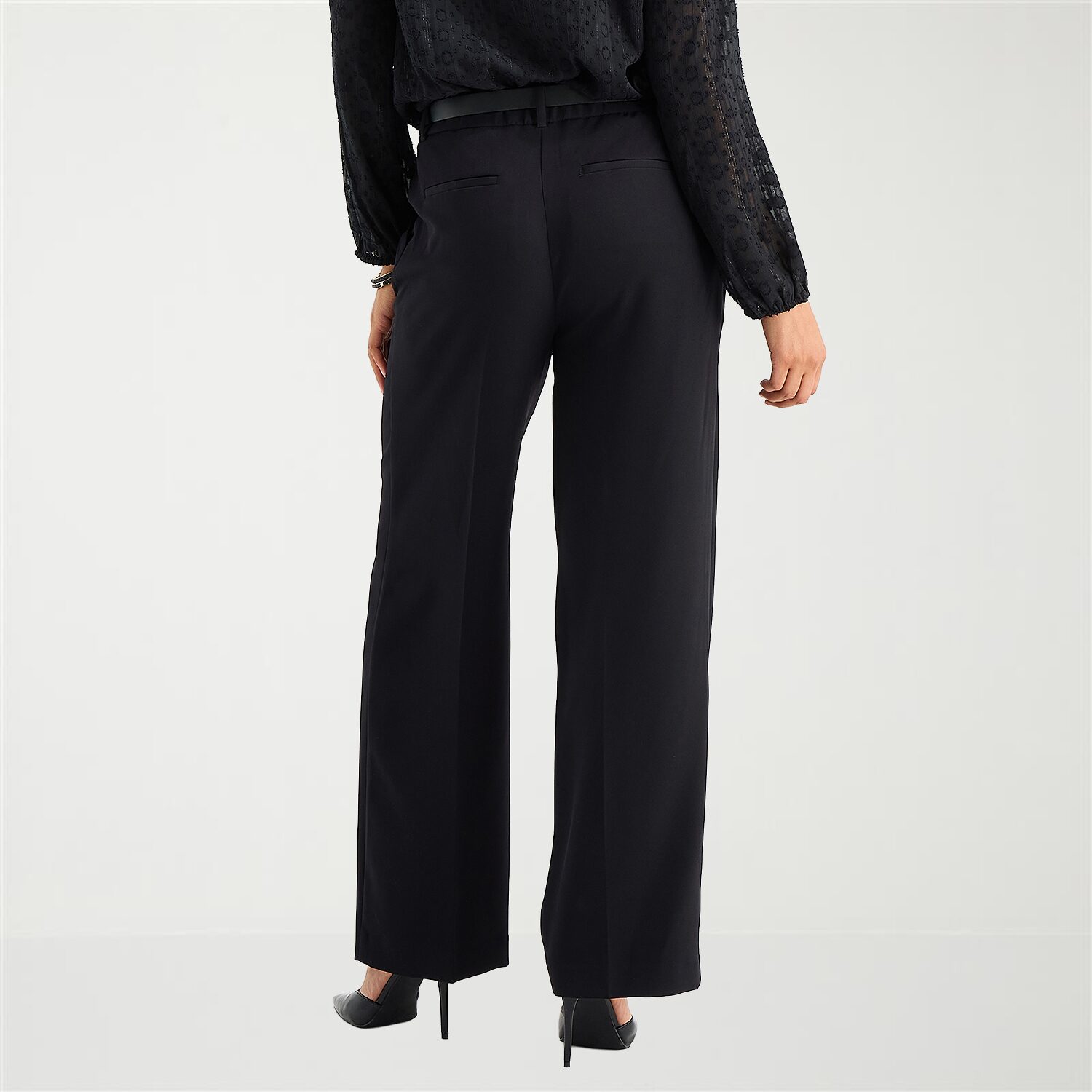 Liz Claiborne Charlotte Womens Tall Wide Leg Mid Rise Trouser