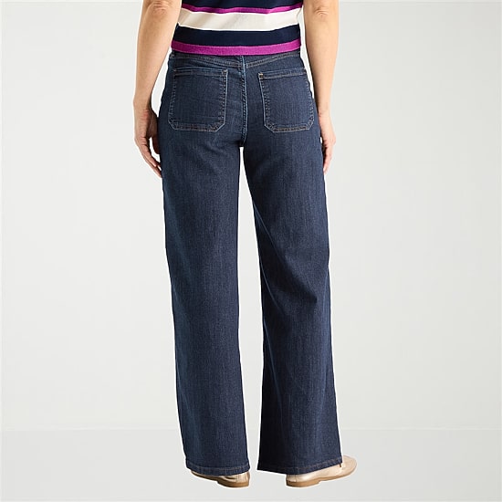 Liz Claiborne Womens Tall Mid Rise Wide Leg Jean