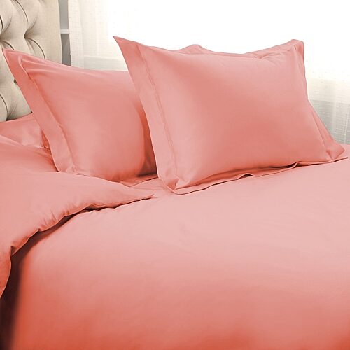 Superior Egyptian Cotton 1000 Thread Count Solid Duvet Cover Set,King/California King - Dusted rose