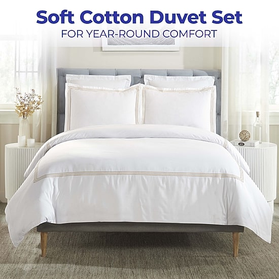 SUPERIOR® Brandon Embroidered Cotton Modern Duvet Cover