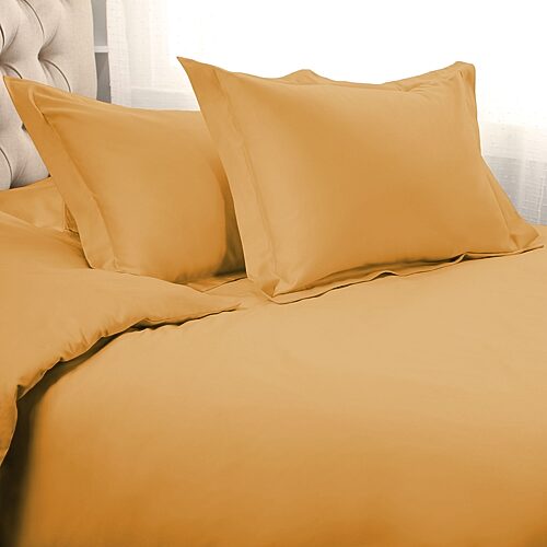 Superior Egyptian Cotton 1000 Thread Count Solid Duvet Cover Set,King/California King - Gold