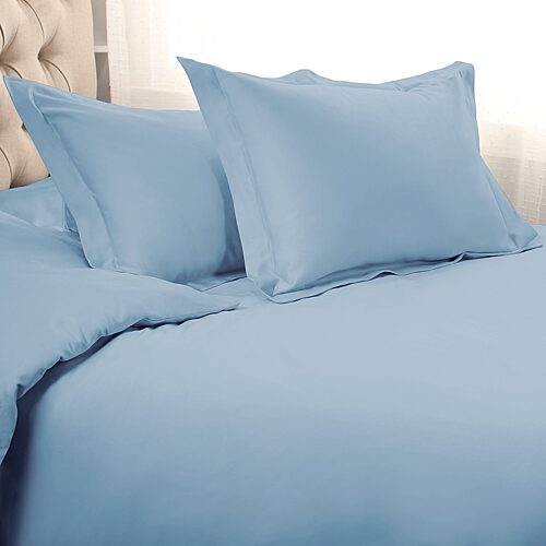 Superior Egyptian Cotton 1000 Thread Count Solid Duvet Cover Set,King/California King - Light blue