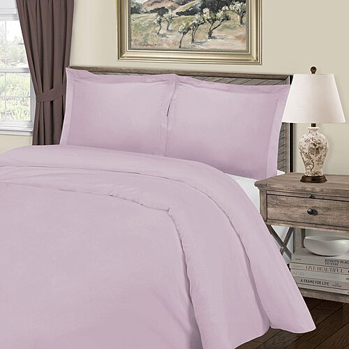 SUPERIOR Cotton Rich Blend 1000tc Wrinkle Resistant Reversible Duvet Cover, One Size, Purple