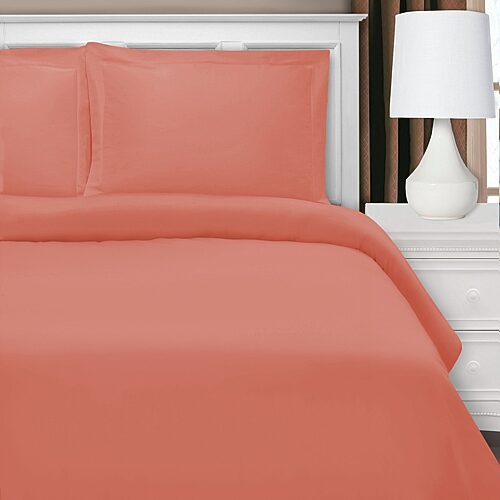 SUPERIOR Cotton Rich Blend 1200tc Heavyweight Blend Reversible Duvet Cover, One Size, Orange