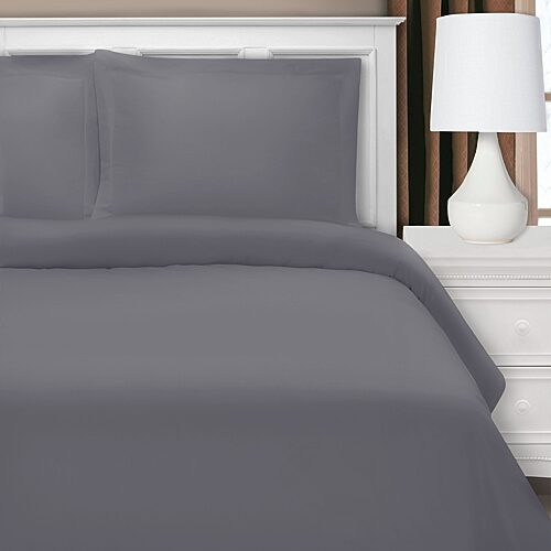 SUPERIOR Cotton Rich Blend 1200tc Heavyweight Blend Reversible Duvet Cover, One Size, Gray