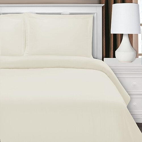 SUPERIOR Cotton Rich Blend 1200tc Heavyweight Blend Reversible Duvet Cover, One Size, White