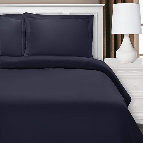 SUPERIOR Cotton Rich Blend 1200tc Heavyweight Blend Reversible Duvet Cover, One Size, Blue
