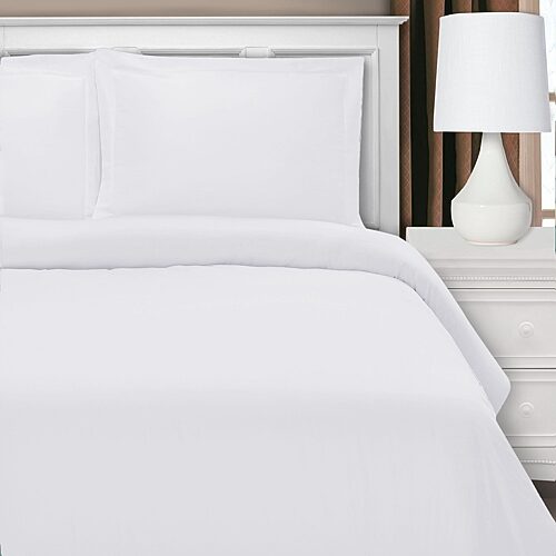SUPERIOR Cotton Rich Blend 1200tc Heavyweight Blend Reversible Duvet Cover, One Size, White
