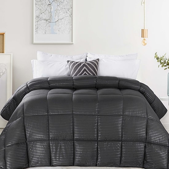 SUPERIOR® Striped All Season Plush Reversible Down Alternative Hypoallergenic Comforter