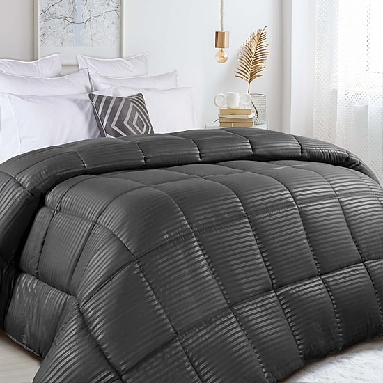 SUPERIOR® Striped All Season Plush Reversible Down Alternative Hypoallergenic Comforter