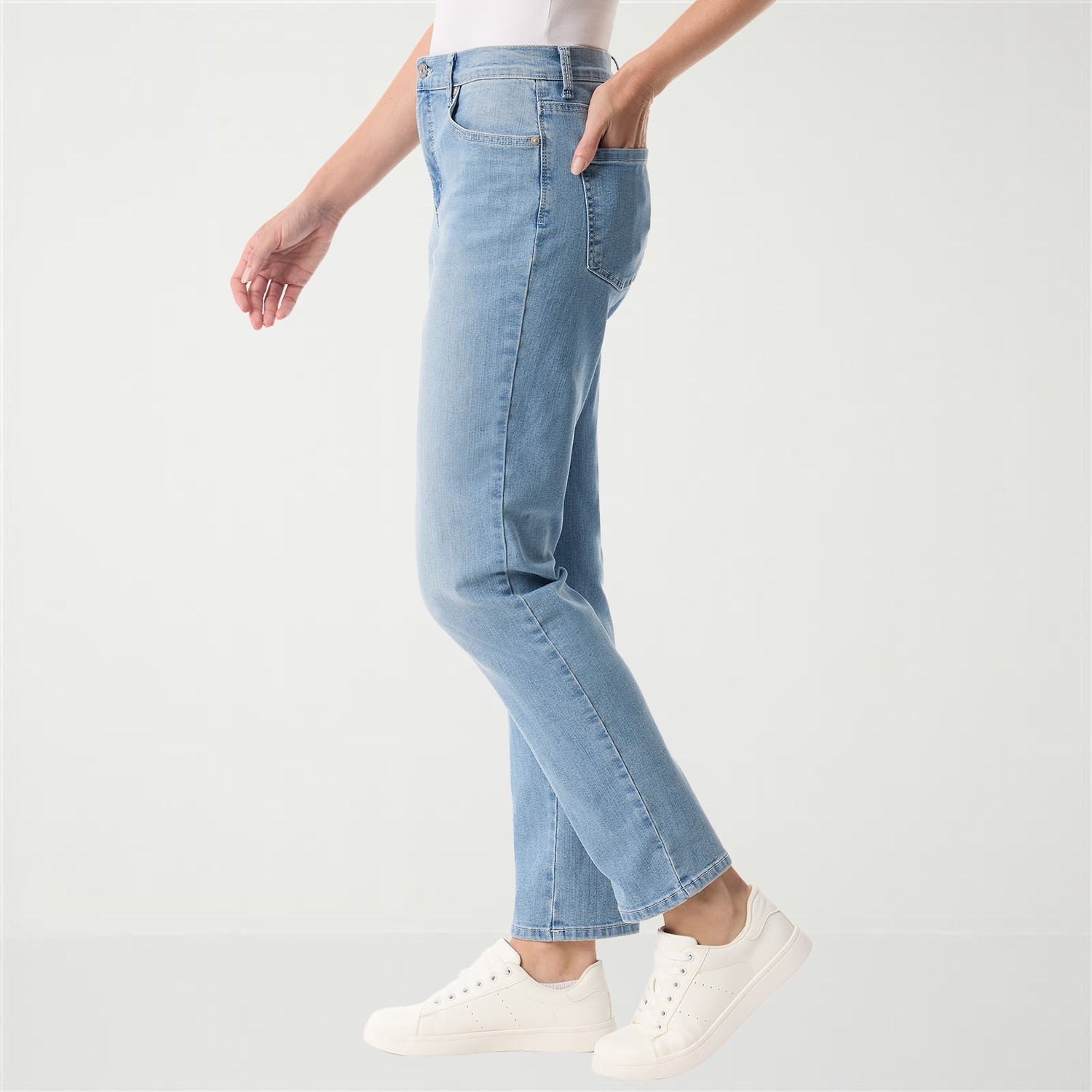 Gloria Vanderbilt Amanda Womens High Rise Stretch Fabric Tapered Leg Jean
