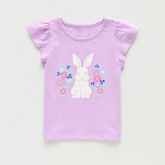 Thereabouts Little Girls Crew Neck Short Sleeve Regular Fit Graphic T-Shirt