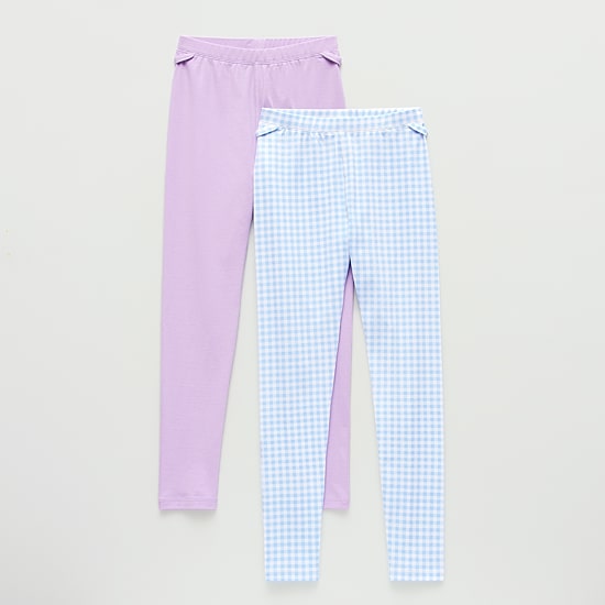Thereabouts Little & Big Kid Girls Easy-on + Easy-off Seated Wear Knit 24" Skinny 2-pc. Full Length Leggings