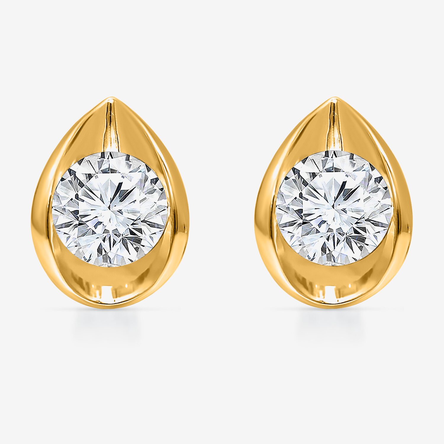 I/Si2 1 CT. T.W. Lab Grown White Diamond 14K Gold Over Silver 9.8mm Pear Stud Earrings